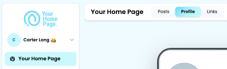 Your Home Page, then Profile in the left sidebar