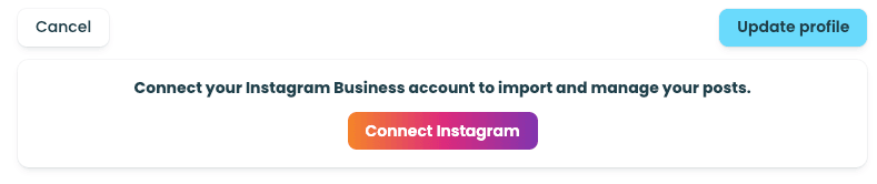 The Connect Instagram button